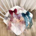 Wholesale American and European Style Fabric Hair Clip Korea Organza Ribbon Bows Hairpin for Girls Red Color for Daily Use