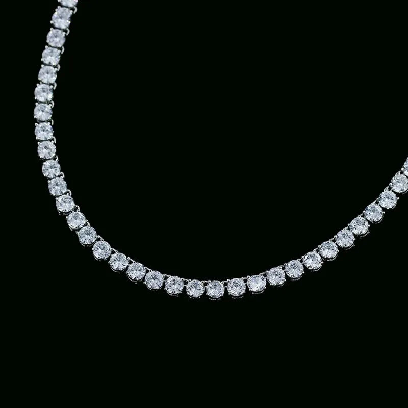 Luxury Pave Tennis CZ 925 Sterling Silver Choker Necklace for Women