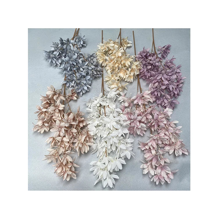 Wholesale Price Custom Wall Long Coating Fragrant Snow Orchid Garland Artificial Flowers
