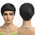 Factory Fast Delivery Black Short Hair African Women Use Pixie Straight Hair Synthetic Wig High Density Heat Resistant Wig