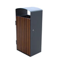 Outdoor Commercial Steel and Wood Waste Bin Street School Outside Rubbish Bin Public Municipal Park Garbage Receptacle Trash Can