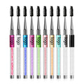 Wholesale Quality Travel Clear Crystal Lash Extension Diamond Silicone Makeup Brushes Quality Nylon Bulk Mascara Wands