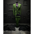 Green Men's Suit 3 Pieces Blazer Vest Pants One Button Tuxedo Business Modern Wedding Groom Costume Homme