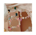 2024 Korean Sweet Crystal Gemstone Bracelet Green Aventurine Agate Charm Flower Water Drop Crystal Bead Bracelet for Women