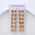 Wholesale Small Huggie Hoop Earrings for Women Bulk Gold Plated Stainless Steel Classic Geometric Pattern Mixed Lot