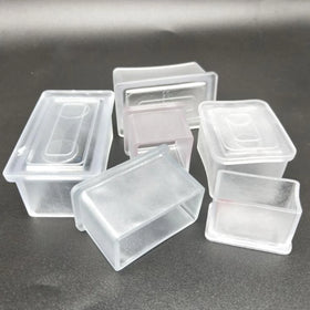 Square Tube Transparent Rubber Mute Anti-Scratch Chair Leg Caps Furniture Feet Pads and Floor Protector Decorative Objects