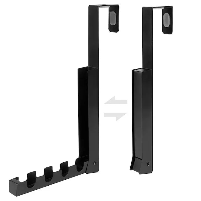 2021 New Design Home Heavy Duty Door 4 Hook Over the Door Hooks Folding Hanging Coat Rack Black