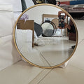 Gold Aluminum Framed Circle Mirror 30-120 CM Vanity Wall Decor Dia 40 50 60 70 80 90 100 110 120 CM Dia Elegant Vanity Mirror