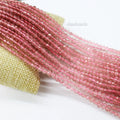 Natural Faceted Gradient Red Strawberry Quartz Bead Healing Crystal Beads Strand for Jewelry Making 2mm 3mm 38cm Strand