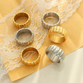 Modern Design Screw Stripe Multi Size Stainless Steel Rings Drop Shipping