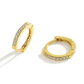 Simple Round Zircon Chic Huggie Hoop Earrings for Women Fashion European Piercing Jewelry