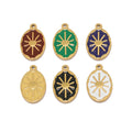 5PCS/bag Stainless Steel Oval Drop Oil Sun Pendant Diy Necklace Jewelry Love Pendant Fashion Jewelry Pendants & Charms