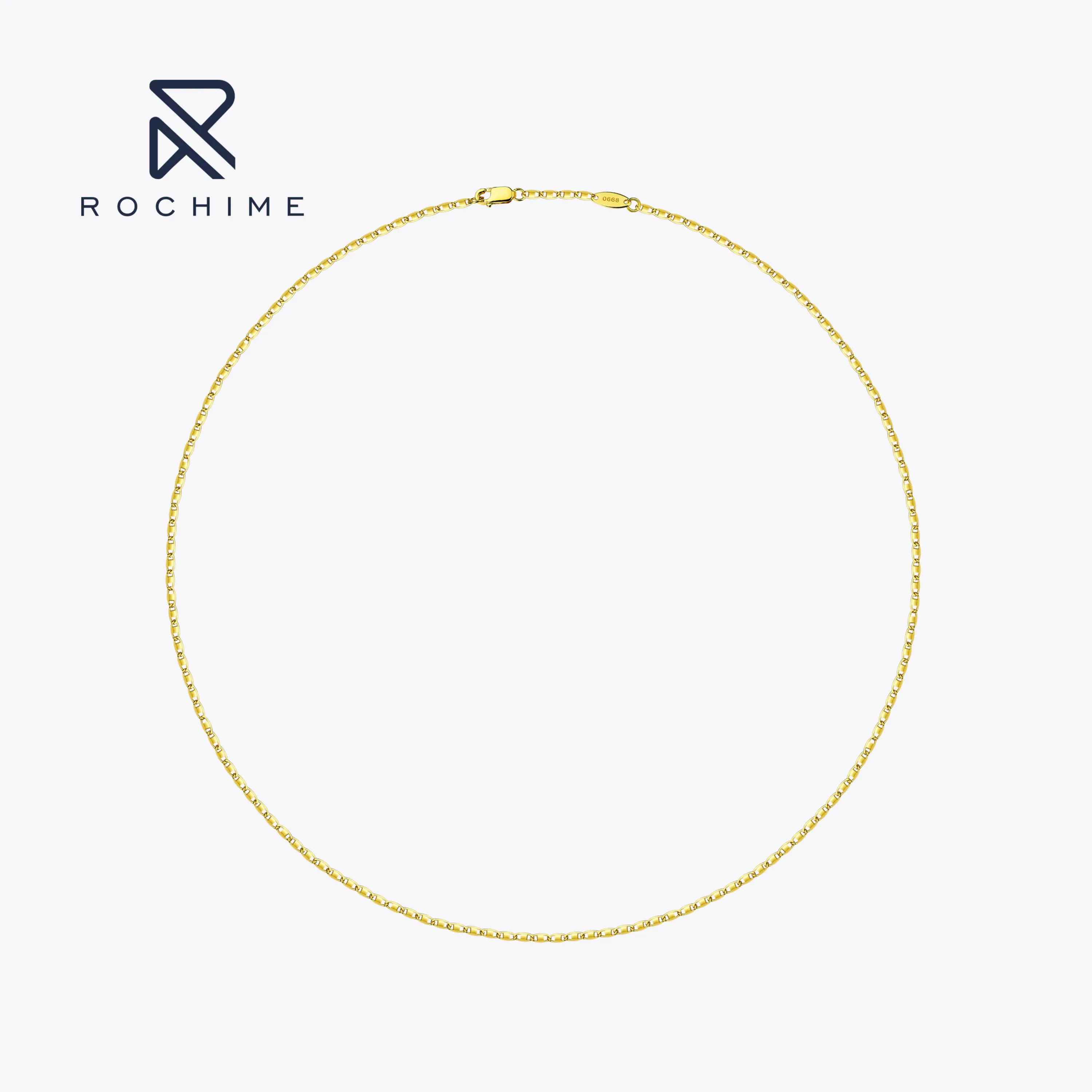 Rochime Minimalist Ins Style Fashion Pig Nose Chian Choker Necklace 925 Sterling Silver Personalized Jewelry