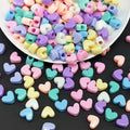 100pcs Acrylic Large Hole Big Heart Shape Beads Loose Bead for Jewelry Making Bracelets Necklaces Earrings Key Chains