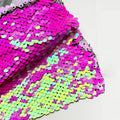 Fashion New Design Woven Lace Fabric French Embroidered Mesh Holographic Fish Scale Mermaid Flip Reversible Sequin Wedding Girls