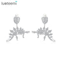 LUOTEEMI Designer Christmas Big Woman Trendy Zirconia Jewelry Zircon Long Earing Bling Dinosaur Large Earrings