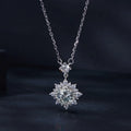 One Carat Snowflake Moissanite Necklace European and American Style 925 Sterling Silver Moissanite Clavicle Chain