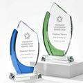 Custom Sailboat Crystal Trophy Award Personalized Engraved Plaque Eco-Friendly Modern Polished Corporate Excellence Leadership
