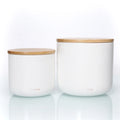Customize Logo White Luxury Matte Black Porcelain Candle Vessels and Box Empty Ceramic Candle Jars Candle Containers With Print