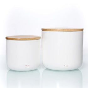 Customize Logo White Luxury Matte Black Porcelain Candle Vessels and Box Empty Ceramic Candle Jars Candle Containers With Print