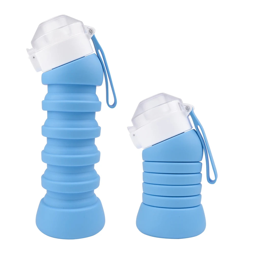 Special Made Non-Toxic Silicone Collapsible Water Bottle for Direct Drinking for Camping and Boiling Water