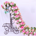 Wedding Decoration Artificial Flower Cherry Blossom Fresh Artificial Flower Plant Flower Vine Leaf Hanging Rattan Garland Wreath