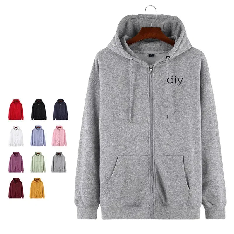 Professional Manufacture Fashion High Quality Custom Hoodies Unisex Full Zip up Hoodie for Dye Sublimation Heat Press