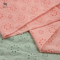 Woven Swiss Brand Custom Voile Poplin Pink Eyelet Floral 100% Cotton Embroidery Fabric for Kids Dress Garments