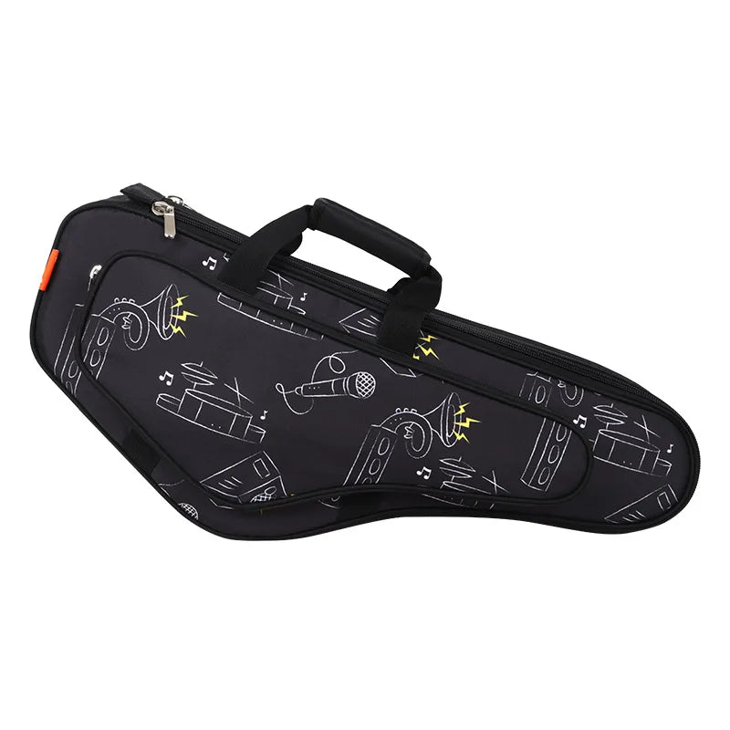 Baritone Saxophone Soft Case Customized Logo Durable Waterproof Shockproof Dustproof Oxford Graffiti Pattern Black 79x28x14cm