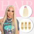 Brazilian Honey Blonde 613# Human Hair Extension 4x4 Lace Frontal Closure Perruques 613 Cuticle Aligned Hair 4*4 HD Lace Closure