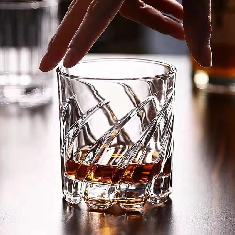 Transparent Wine Glass Cup Thick Bottom Stemless Glass Tumbler Party Bar Crystal Whiskey Wine Shot Glass Cup