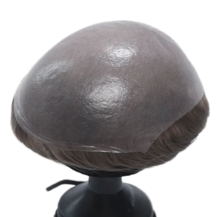 HS1-V Newtimes Hair 0.06mm ultra Thin Skin Toupee With V-looped Hair Replacement for Men