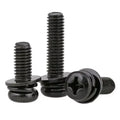 Phillips Pan Head Three Combination Screw M2-M6 Cross Round Head With Washer Screws Bolts Kit Set Black Zinc/Nickel Plated
