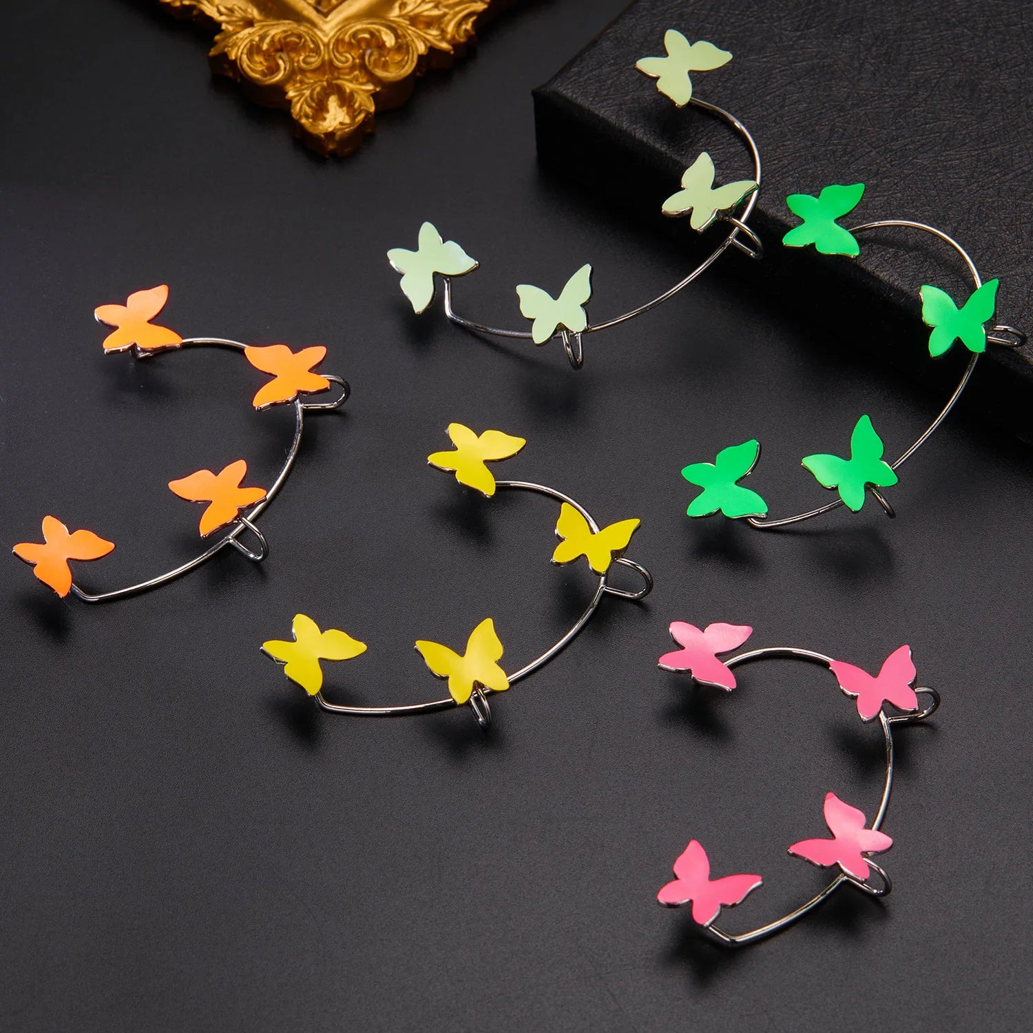 Luminous Zircon Butterfly Earrings for Women Butterfly Ear Wrap Earring No Piercing Ear Clip for Women and Girls Gifts