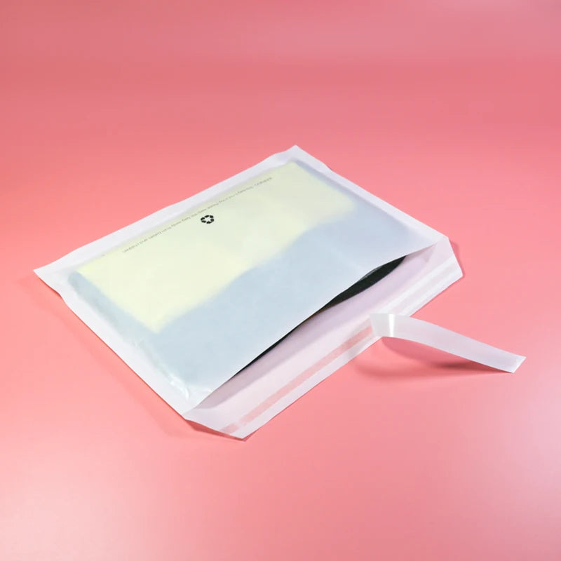 Custom 100% Recyclable White Glassine Paper Bag Digital Printing Gravure Printing for Clothing Fur Socks Packaging