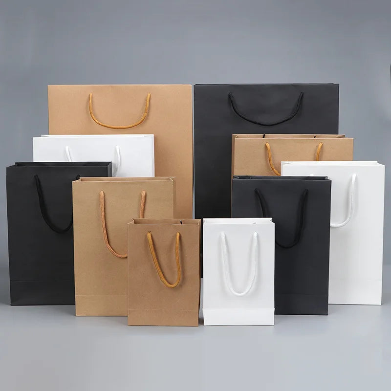 Durable Logo Solid Personalized Eco-Friendly Brown Shopping Embossing Biodegradable Print Gift Packing Paper Bag