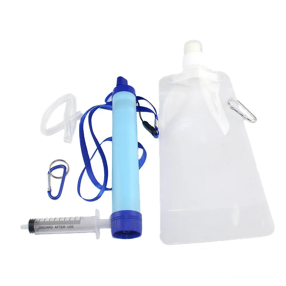 Portable Camo Water Filter Straw Kit Reusable Reverse Osmosis Membrane for Climbing Camping for Survival Bulk Solution for