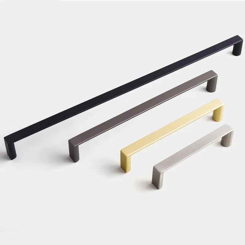 Adjustable Square Furniture Hardware Brushed Brass Handle Zinc Alloy Kitchen Door Knobs Cupboard Wardrobe Drawer Pulls Cabinets