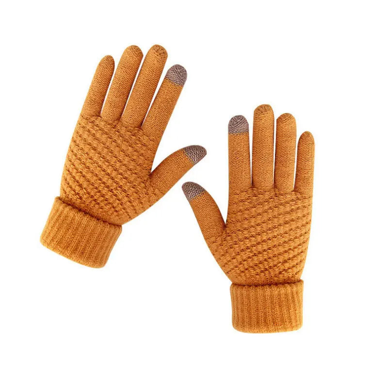 MIO Fashion Soft Faux Cashmere Winter Magic Gloves Women Men Thick Warm Stretch Knitted Mittens Anti-Slip Touch Screen Gloves