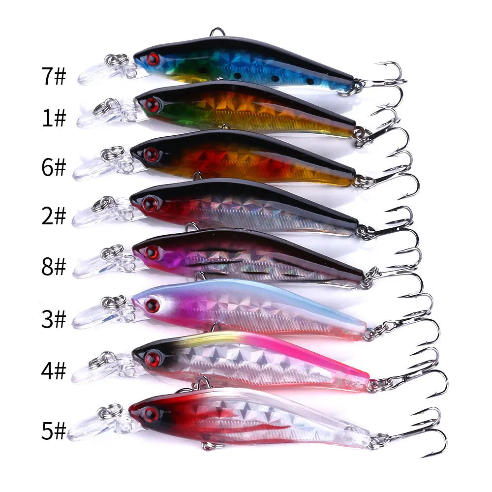 8CM-6.3G Trout Artificial Minnow Bait Fishing Lure Sinking Minnow Lure