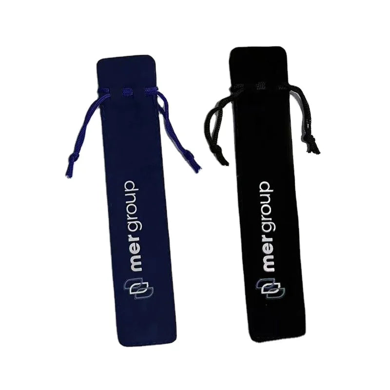 Custom Cheap Fabric Pen Pouch with Drawstring 3 Compartment Pencil Pouch Business & Student Gift 1000pcs Pack