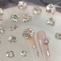 Nail Art White Zircon Stacked Diamond Nail Accessories Handmade Diamond Balls Sparkle Full Diamond Right Angle Decorations
