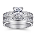 Wholesale Princess Cut CZ Channel Setting Wedding Rings for Women Anniversary