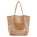 Wholesale Fashion Mesh Polyester Tote Bag for Beach Swimming & Shopping-Lightweight Durable Customizable Colors