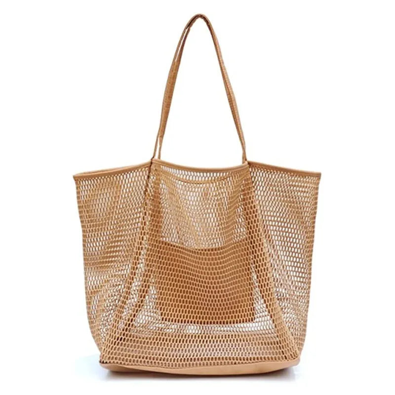 Wholesale Fashion Mesh Polyester Tote Bag for Beach Swimming & Shopping-Lightweight Durable Customizable Colors
