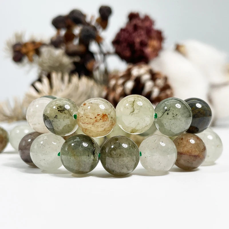 Wholesale Natural Mineral 4-12mm African Green Phantom Gemstone Stone Loose Beads for Jewelry Making