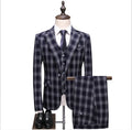 Men's European and American Business Big Check Suit Three Piece Set Wholesale Men's Best Man Banquet Suit Suit