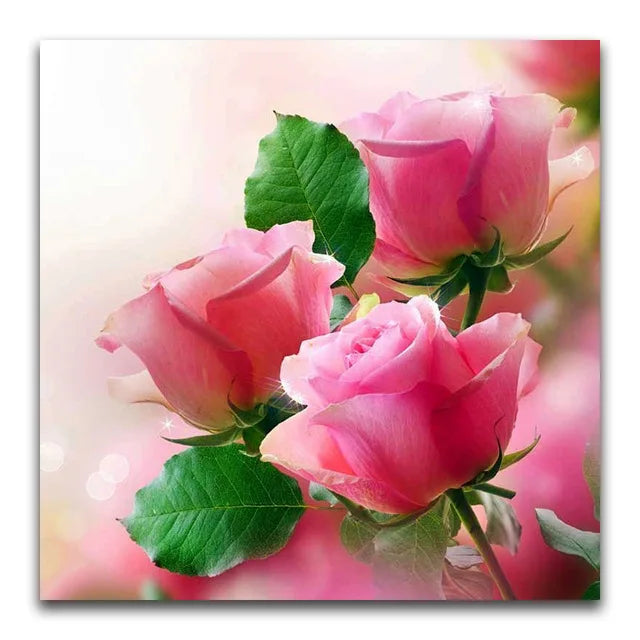 Beautiful Flower Rose Diamond Embroidery Cross Stitch 5D DIY Printed Diamond Painting for Home Decoration Round/Square/Special