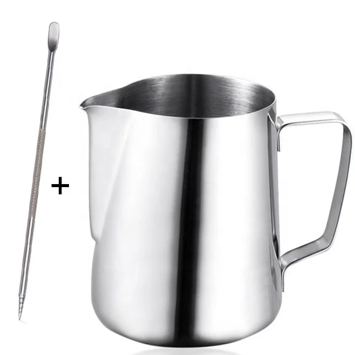 Stainless Steel Latte Art Pen Flower Needle Espresso Cappuccino Frothing Jug Milk Frothing Pitcher with Fancy Stitch