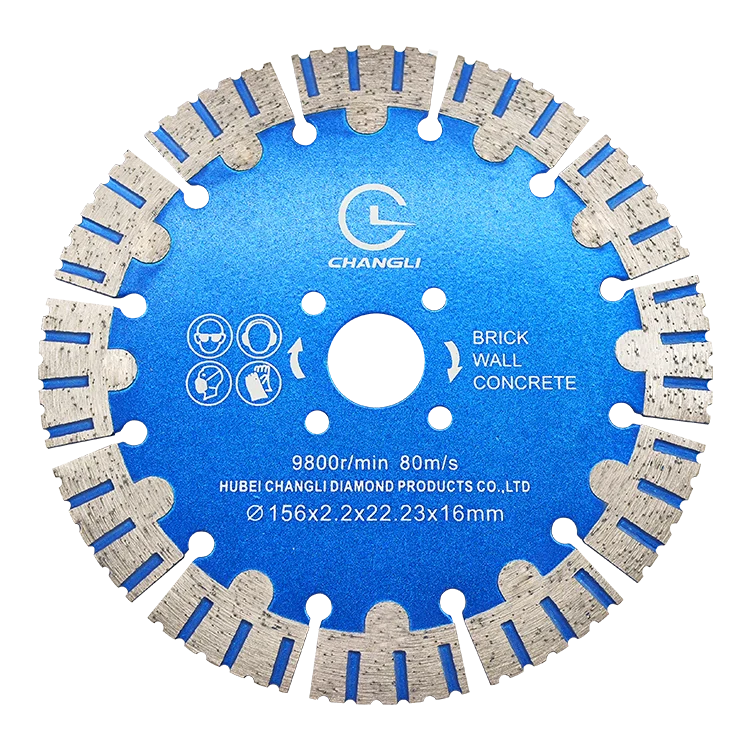 6 Inch Industrial Wall Groove Diamond Cutting Discs 156mm Segmented Teeth Saw Blade Hot Press Nitride Finish OEM Available 3